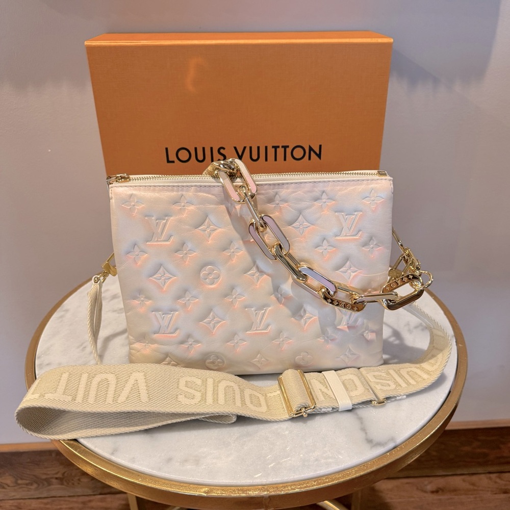 Louis  Vuitton Coussin PM Beige Rose with Rose color Inside